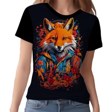 Imagem de Camisa Camiseta Animais Raposa Laranja Arte Oriental HD 4 - Enjoy Shop