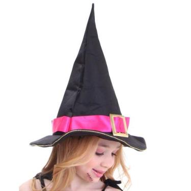 Imagem de Chapéu de Bruxa Infantil FEITIÇO - Fita de Cetim PINK - Quimera Kids