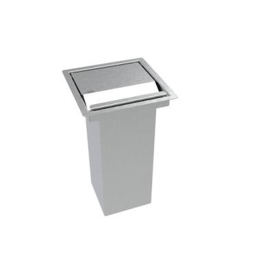 Imagem de Lixeira Inox Embutir Quadrada 15X15 2 L Para Bancada - HZ