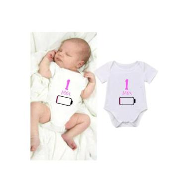 Imagem de Kit adesivo Loading rosa 12 meses mesversario bebe para colar no body 