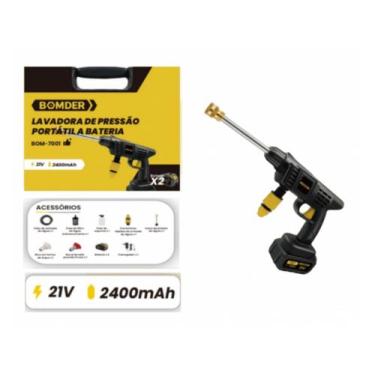 Imagem de Lavadora de pressão portatil na maleta c/2 baterias 21v bom-7001 - BOM