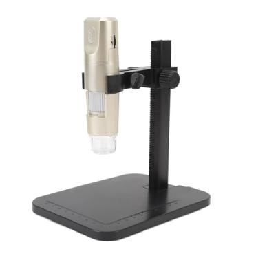 Imagem de Microscópio Portátil Sem Fio 1600X Com Câmera de Microscópio USB, Suporte Ajustável, 8 Luzes LED, Câmera HD, Captura Com um Toque, Bateria Recarregável para e, OS X