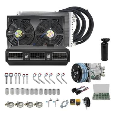 Imagem de RV65F 12V/24V Ar condicionado de carro 508 Compressor compatível para kit, compatível para caminhão caminhão trator Compatível para Jeep Street/Compatível para acessórios AC de carro antigo Hot Rod(12