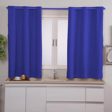 Imagem de Cortina De Cozinha Bambina 2,00m x 1,40m Com Ilhós (Azul Royal)
