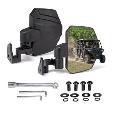 Imagem de KEMIMOTO Espelhos UTV Espelho lateral compatível com UFORCE 1000 1000 XL 600 2019-2024, 6.1-10.9 cm 360° ajustável SXS UTV espelho retrovisor telescópico