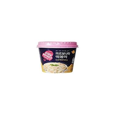 Imagem de Topokki Coreano Instantâneo sabor Carbonara Pink Rocket Topokki Copo - 120 gramas