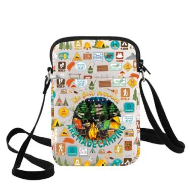Imagem de G2TUP Bolsa tiracolo divertida para acampamento, presente de campista The Best Memories Are Made Bolsa de ombro para acampamento, aventura, mercadoria, Memories Camping Cb