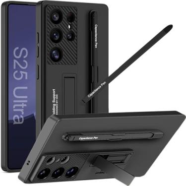 Imagem de NINKI Capa Stylus para Samsung Galaxy S25 Ultra com suporte para S Pen, suporte, ultrafina e ajustável, preta