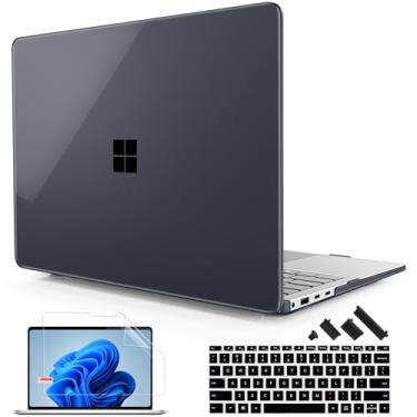 Imagem de Lepeoac Capa para laptop Microsoft Surface de 13,9 polegadas, Windows 11 Copilot+ PC 2024, 7ª edição, tela sensível ao toque, capa rígida de plástico com capa de teclado e protetor de tela, preto