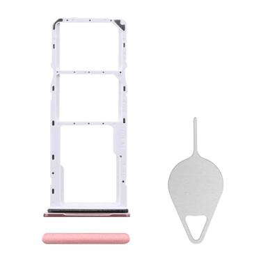 Imagem de BESJMYT Substituição para bandeja de cartão SIM Samsung Galaxy A04 (versão SIM único) Adaptador de suporte de compartimento de bandeja de cartão de cobre com ejetor de agulha para A04 SM-A045F