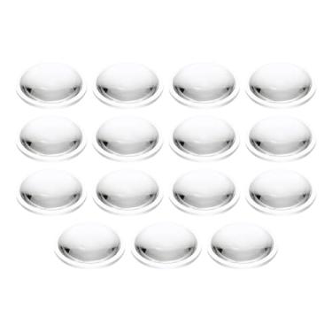 Imagem de PATIKIL Lente convexa plana de 38 mm de diâmetro, 15 peças de altura 9,7 mm lente condensadora convexa ótica LED acrílica com borda para lanterna de carro e bicicleta holofote, transparente