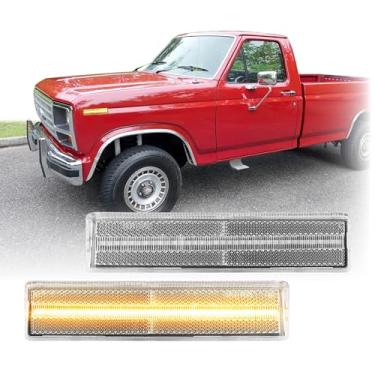 Imagem de USR 80-86 Luz Marcadora Lateral Série F - Par de Lâmpadas de Estacionamento Dianteiras (Esquerda + Direita) - Compatível com Ford 1980-1986 F150 / F250 / F350 Caminhonete e Bronco SUV (LENTE LIMPA c/