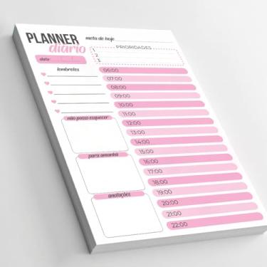 Imagem de Bloco Planejamento Diário com 50 folhas - Planner diário (Rosa)