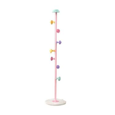 Imagem de Metal 7 Ganchos Rack de Cabide Em pé Com Cogumelos Pendurados, Fácil de Montar e Mover, Ideal para a Organização do Quarto (Fairy Pink 167cm)