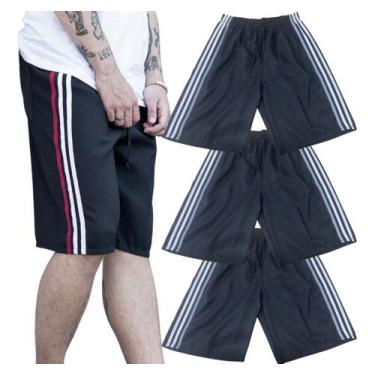 Imagem de 3 Bermudas Shorts Adulto Tactel Praia Surf 095 - FR, 3 preto, GG (46-4