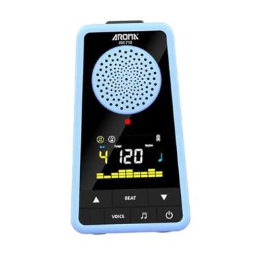 Imagem de Esquirla Mini metrônomo digital, metrônomo eletrônico, leve e fácil de usar o portátil de batida de batida para bateria saxofone de flauta, Azul