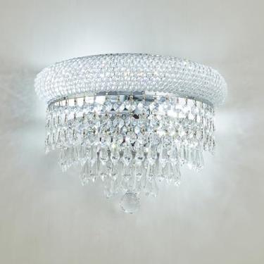 Imagem de Homeooze Luminária De Parede Com Prismas De Gelo De Cristal De 2 Luzes Para Sala De Estar, Sala De Jantar, Banheiro, Espelhos De Penteadeira, Corredor, Quarto, Closet, Escada (Cromado)