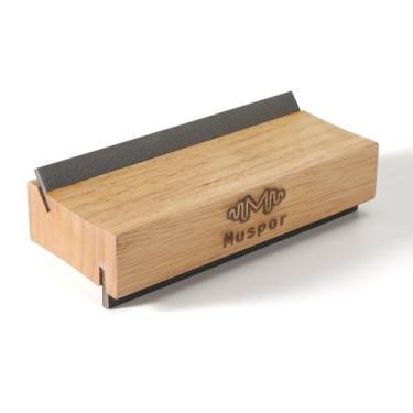 Imagem de RuiJOTWAT Lixa chanfrada de madeira de oliveira 2 em 1 traste de guitarra ângulos de 35° e 90°, lima de chanfro de dupla finalidade (raio 40 cm)