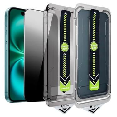 Imagem de SOOPUR Pacote com 2 protetores de tela de privacidade, película de vidro temperado anti-espião aprimorada de 25°, remoção automática de poeira, instalação fácil e rápida com kit de alinhamento