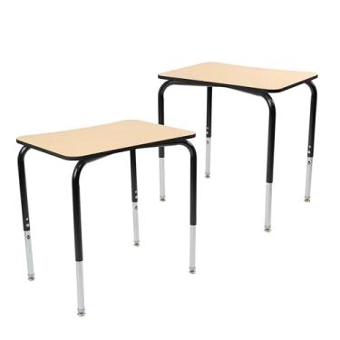 Imagem de 45,7 cm x 60,96 cm Mesa de sala de aula aberta para sala de aula, pacote com 2 - bordo/preto