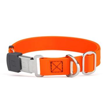 Imagem de Randstark Biothane Coleira impermeável durável para cães com Herm Sprenger - Fivela ClicLock de liberação rápida - Serve para cães médios e grandes - Feita nos EUA (Hunter Orange, L 2.5 cm x C 38.1