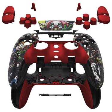 Imagem de eXtremeRate Conjunto completo de carcaça com botões e capa para touchpad compatível com controle de borda ps5, substituição de festa assustadora, acabamento decorativo, placas dianteiras e traseiras compatíveis com controle ps5 Edge