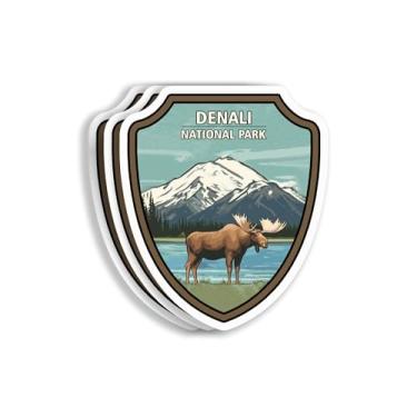 Imagem de (Pacote com 3, 3 x 3) Adesivos do Parque Nacional Denali - Adesivo à prova d'água do Parque Nacional - Adesivo de parques de viagem - Adesivo Stormlight Archive - Decalque Bookish para garrafa de