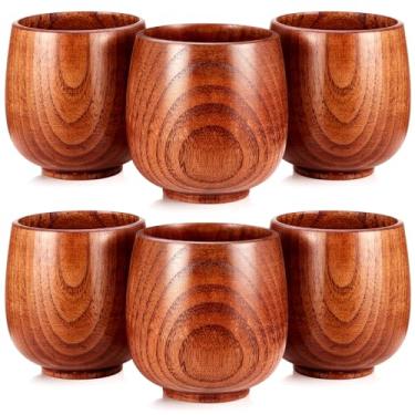 Imagem de Zhehao 6 peças de vidro de uísque Bourbon de madeira à moda antiga copos de uísque de madeira presentes de bourbon para homens, pai, marido, irmão