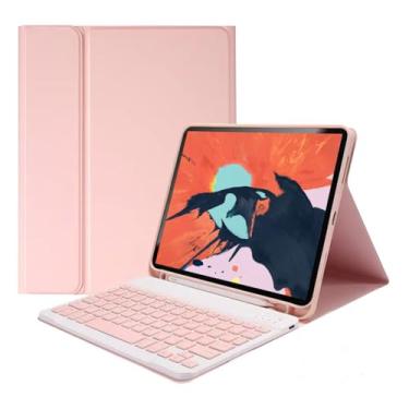 Imagem de Adequado para Tab S7 Plus teclado magnético Bluetooth de 12,4 polegadas com tampa do teclado (rosa, Estilo regular)