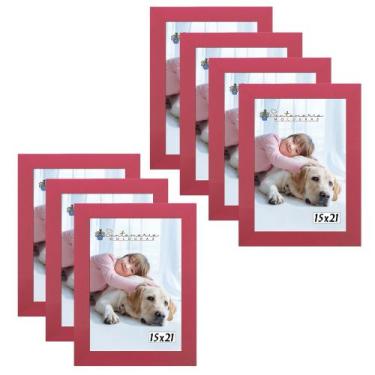 Imagem de Kit 7 Molduras Porta Retrato 15X21 Rosa - Santamaria Molduras