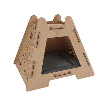 Imagem de Casinha Madeira Gato Torre Caminha Pet Luxo Casa Colchão - Ricapet, Ci