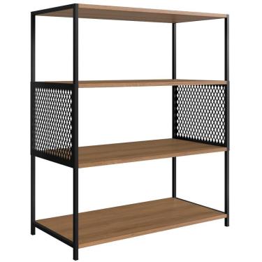 Imagem de Estante Estilo Industrial 94 Cm Com Tela P1024 Preto Mell Pp Preto Mell