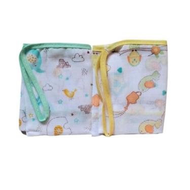 Imagem de Pano de Boca Bebê Fralda kit c/02 un com Prendedor de Chupeta Carícia Baby (Neutro)