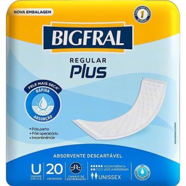 Imagem de Absorvente Bigfral Regular Plus - Tamanho Único - 20 Unidades