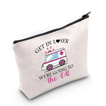 Imagem de VAMSII Presente técnico de emergência We Going To The ER Bolsa de maquiagem paramédico Ambulância Bolsa cosmética de emergência médica presente técnico, Going To The ER M, Portátil