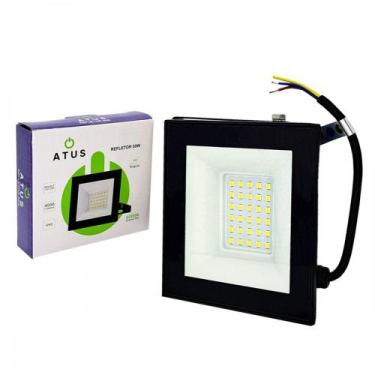 Imagem de Refletor De Led Atus 50W. 6000K. 4000Lm Ip65 Preto Bivolt - 0421, Pret