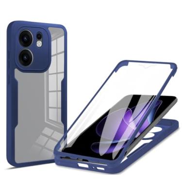 Imagem de Kukoufey Capa compatível com Oppo Reno 13F 4G, capa com protetor de tela integrado compatível com Oppo Reno13 F 5G CPH2699 CPH2701 capa azul