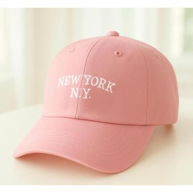 Imagem de Boné NY New York Retro Masculino Aba Curva, Rosa
