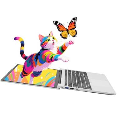 Imagem de Computador portátil estudantil FHD de 15,6 polegadas com Intel N100 (máx. 3,4 GHz) 16 GB RAM 1 TB SSD, teclado retroiluminado com impressão digital tipo C, carregamento rápido de 53,58 Wh, notebook
