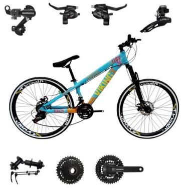Imagem de Bicicleta Vikingx 24v Aro 26 Tuff 25 Aluminio Shimano Mtb Freeride Sus