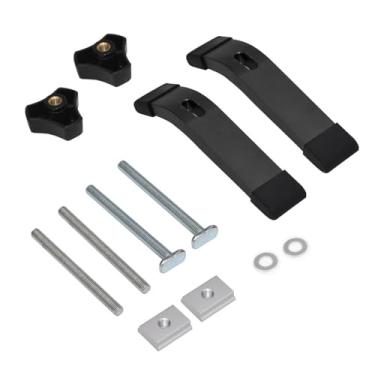 Imagem de WeiLaiKeQi As faixas T seguram o grampo de ação rápida multiuso com a liga de alumínio Bolt e Silder para roteadores DIY de madeira, Preto