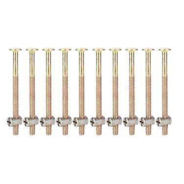 Imagem de 10 Parafusos de Móveis de Aço Carbono M6, Porcas de Barril para Madeira, Armários, Placas, Conector de Móveis, Bancadas de Cozinha Com 10 Peças (80mm)