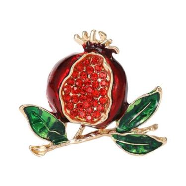 Imagem de Broche de Romã e Melancia com Strass - Presente para Festa, 2 vermelho