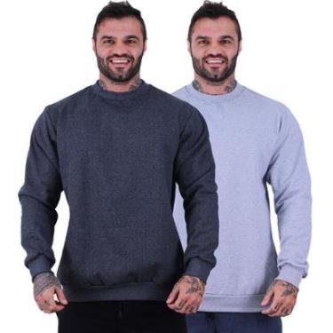Imagem de Kit 2 Blusa de Frio Moletom Basic MXD Conceito Sem Capuz Lisas-Masculino