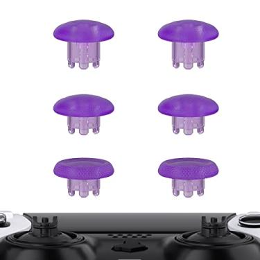 Imagem de eXtremeRate Clear Atomic Purple Substituição de Thumbsticks para PS5 Edge Controller, Tampas de Joystick Analógicas Intercambiáveis para Controlador PS5 Edge