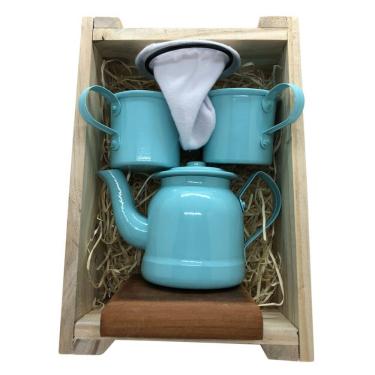 Imagem de Kit De Café Individual - Azul Claro Demolição Com Engradado