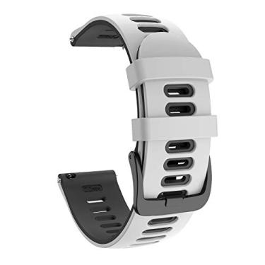 Imagem de OVERSTEP Compatível com pulseira de relógio Vivoactive 4, pulseira de liberação rápida de 22 mm para Garmin Vivoactive 4 Music/Forerunner 255/Forerunner 255 Music/smartwatch Venu, branca