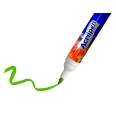 Imagem de Caneta Tecido Acrilpen Verde Folha 510 Acrilex Pintura Permanente e Personalização É Ideal Para Personalizar E Detalhar Seus Projetos De Tecido Com Precisão E Durabilidade