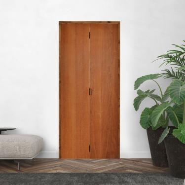 Imagem de Kit Porta De Madeira 210X72Cm Batente 14Cm Madeira Lisa Imbuia