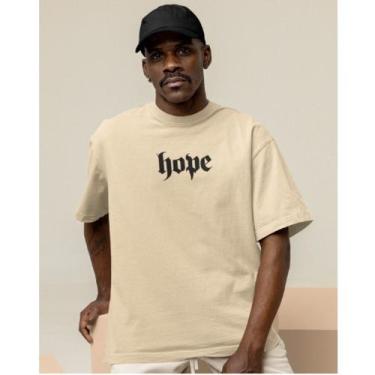 Imagem de Camiseta Masculina Oversized Malha Algodão Hope, Caqui, G7